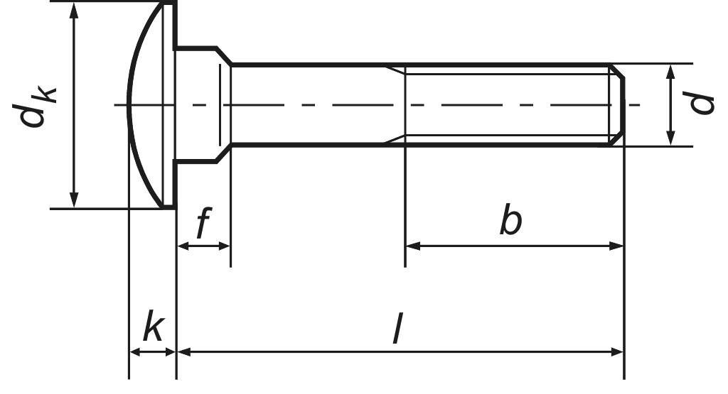 DIN 603  M  8 x  90  A2 Vollgewinde